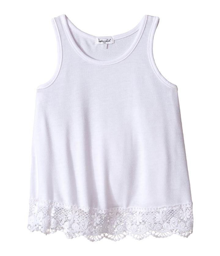 Splendid Littles - Loose Knit Tank Top With Lace Hem