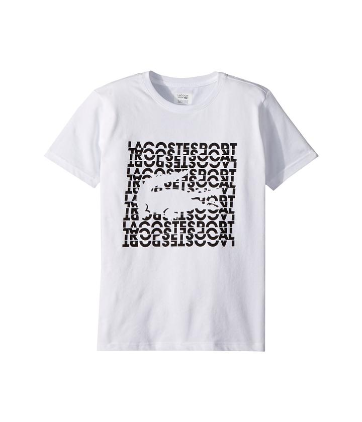 Lacoste Kids - Short Sleeve Technical Jersey Sport Croc Print T-shirt