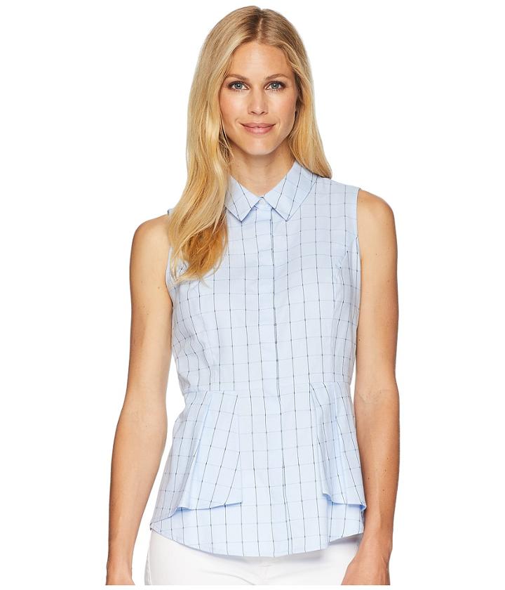 Ivanka Trump - Sleeveless Collar Blouse With Ruffle Hem