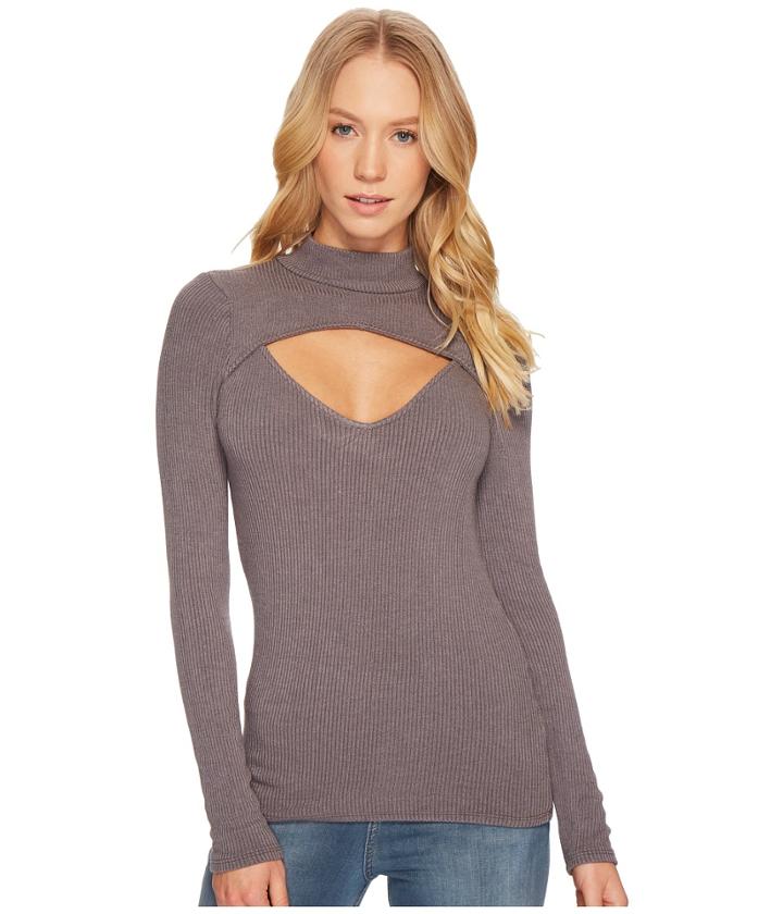 Project Social T - Modern Love Keyhole Mock Neck Top