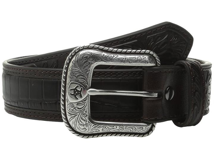 Ariat - Croco Floral Embossed Tab Belt