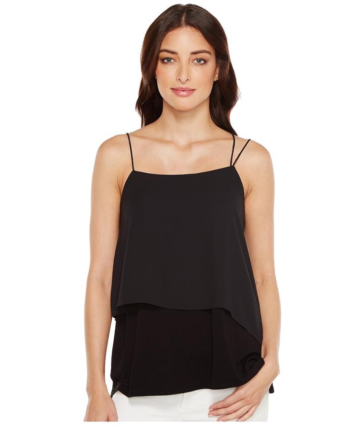 Vince Camuto - Mix Media Asymmetrical Overlay Tank Top