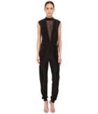 Just Cavalli - Knit Jumpsuit With Sheer Panel And Lurex Trim