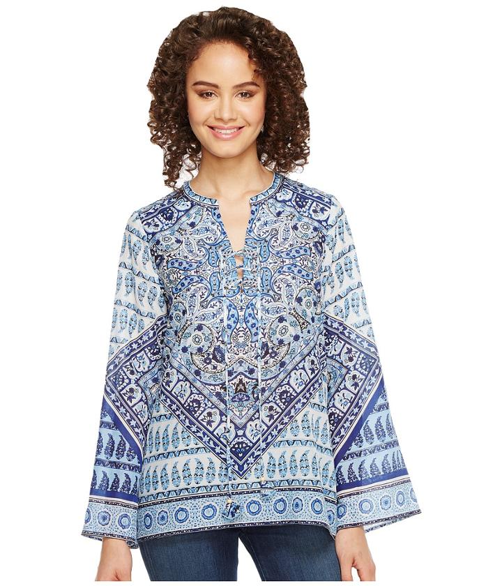 Hale Bob - Beach Belle Silk/cotton Voile Lace-up Top