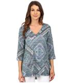 Nally &amp; Millie - Scarf Print V-neck Tunic