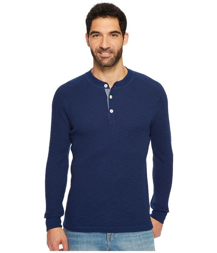 True Grit - Softest Slub Waffle Thermal Long Sleeve Banded Henley