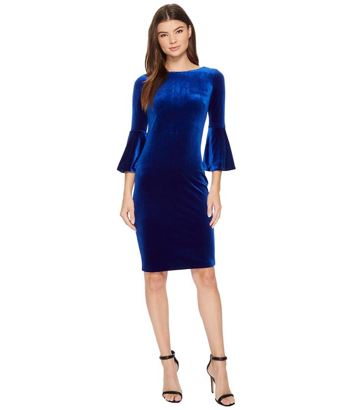 Calvin Klein - Bell Sleeve Velvet Sheath Cd7v133e