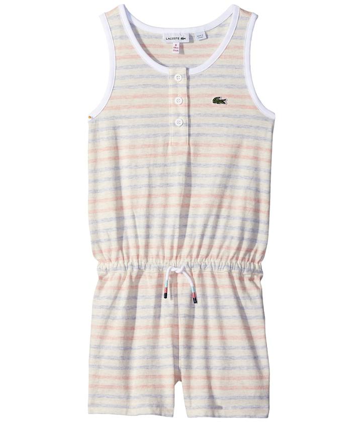 Lacoste Kids - Whitened Effect Heathered Stripe Romper