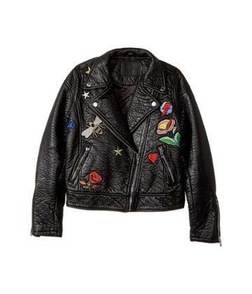 Blank Nyc Kids - Patchwork Vegan Leather Moto Jacket In Mix And Match