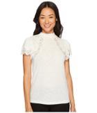 Rebecca Taylor - Short Sleeve Lace Jersey Top