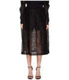 Vera Wang - Mid Calf Skirt With Draw Cord Waistband