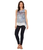 Karen Kane - Tuscan Tile Contrast Hem Top