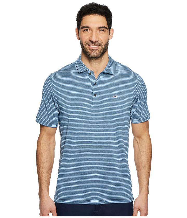 Vineyard Vines - Heathered Wilson Stripe Performance Polo