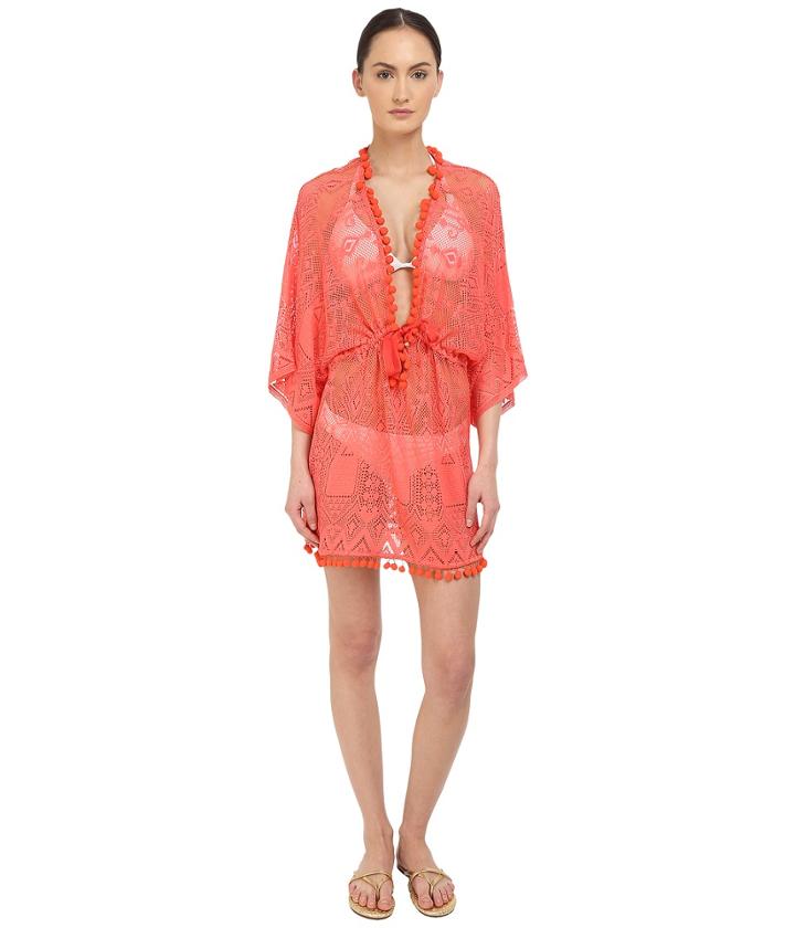 Roberto Cavalli - Solid Lace Kaftano Corto Cover-up