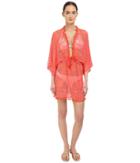 Roberto Cavalli - Solid Lace Kaftano Corto Cover-up