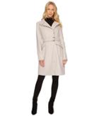 Cole Haan - Exposed Zip Front Belted Coat