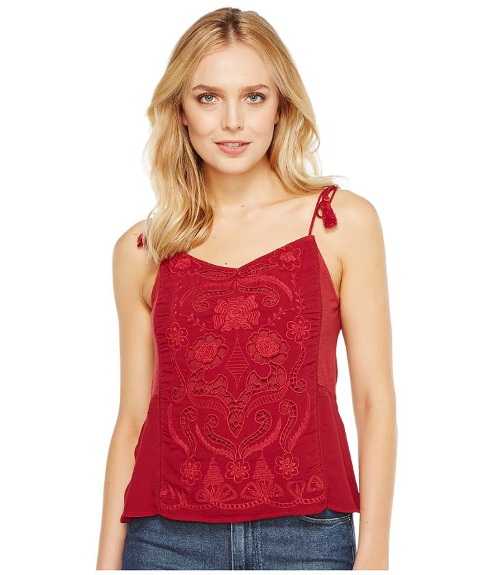 Lucky Brand - Washed Embroidered Top