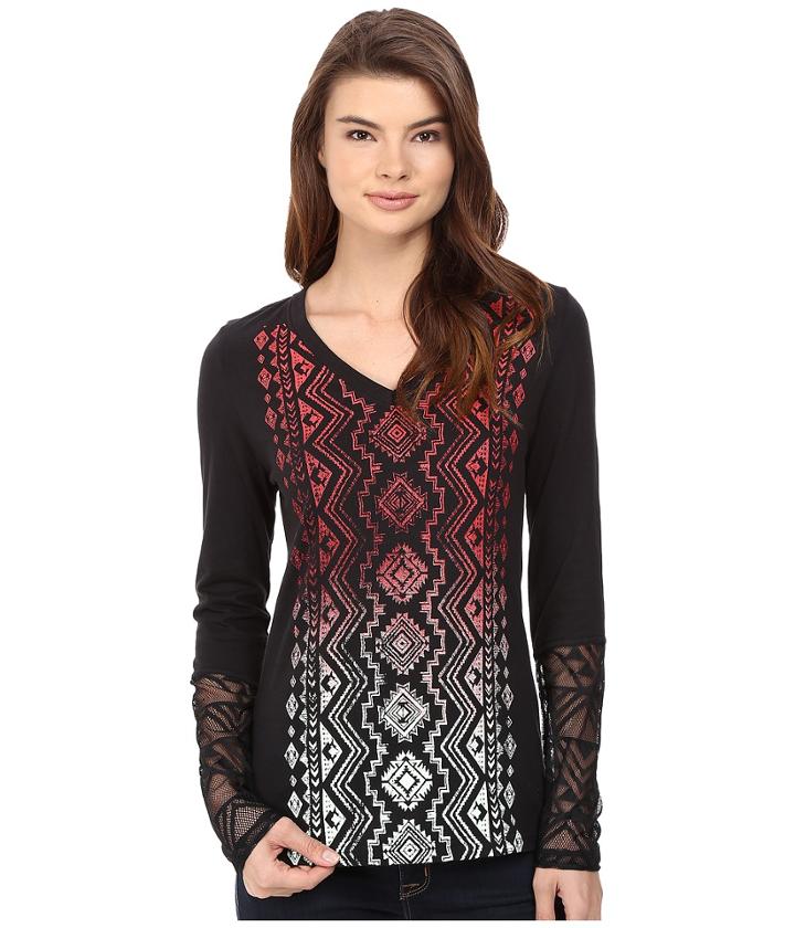 Cruel - Cotton Jersey Long Sleeve V-neck Top