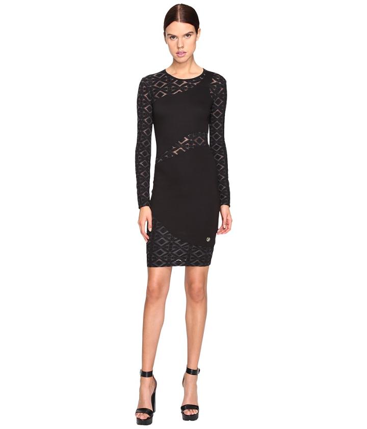 Versace Jeans - Long Sleeve Diamond Sheer Dress