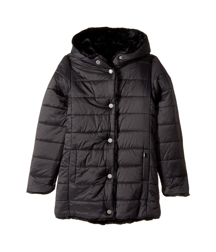 Karl Lagerfeld Kids - Reversible Nylon Coat With Faux Fur On The Other