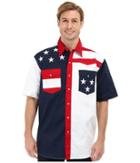 Roper S/s Pieced Stars And Stripes Patriotic