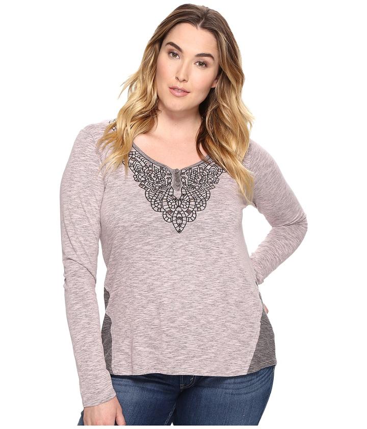 Roper - Plus Size 0570 Heather Jersey Henley