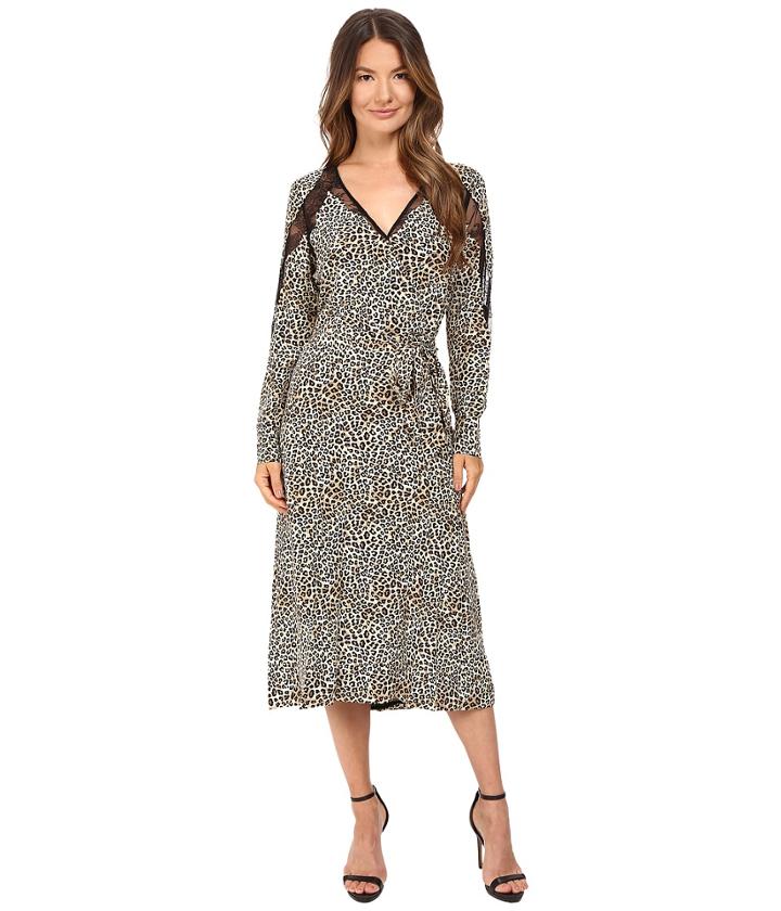 The Kooples - Wild Leo On Silk Crepe De Chine Lace Dress