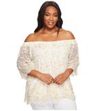 Karen Kane Plus - Plus Size Off The Shoulder Embroidery Top