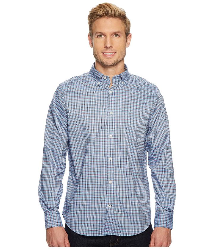 Nautica - Long Sleeve Wear To Work Med Plaid Shirt