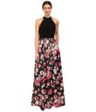 Adrianna Papell - Jersey Halter Bodice And Jacquard Skirt