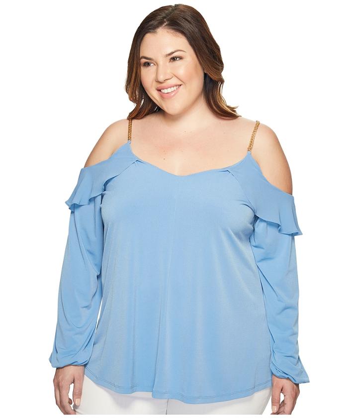 Michael Michael Kors - Plus Size Cold Shoulder Ruffle Top