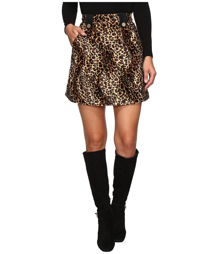 House Of Holland - Velvet Leopard Mini Skirt
