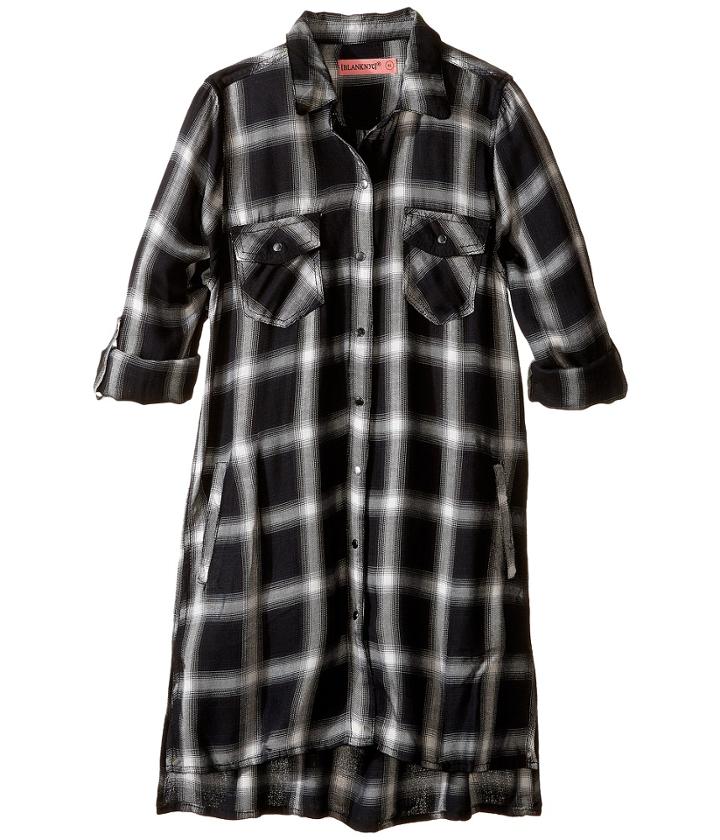 Blank Nyc Kids - Plaid Detailed Dress In Old Polaroid