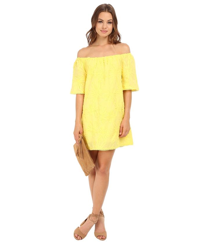 Bb Dakota - Marine Floral Gauze Off The Shoulder Dress