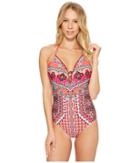 Laundry By Shelli Segal - Mystic Tiles Plunge Halter One-piece Swimsuit
