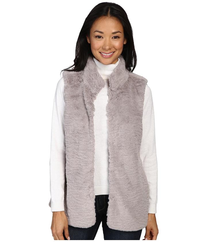 Dylan By True Grit - Plush Faux Vintage Heather Fur Hook Vest W/ Pockets