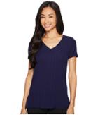 Ivanka Trump - Knit V-neck Tee With Grommets