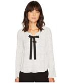 Vince Camuto - Long Sleeve Elegant Speckles Lace-up Blouse
