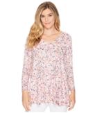 Nally &amp; Millie - Ditsy Pink Floral Print Tunic