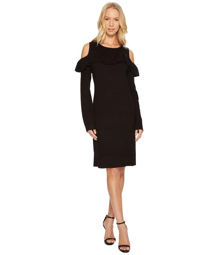 Catherine Catherine Malandrino - Cold Shoulder Ruffle Yoke Bodycon Dress