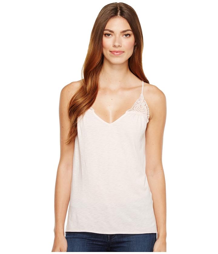 Michael Stars - V-neck Strappy Tank Top W/ Crochet