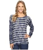 Nally &amp; Millie - Printed Stripe Long Sleeve Top