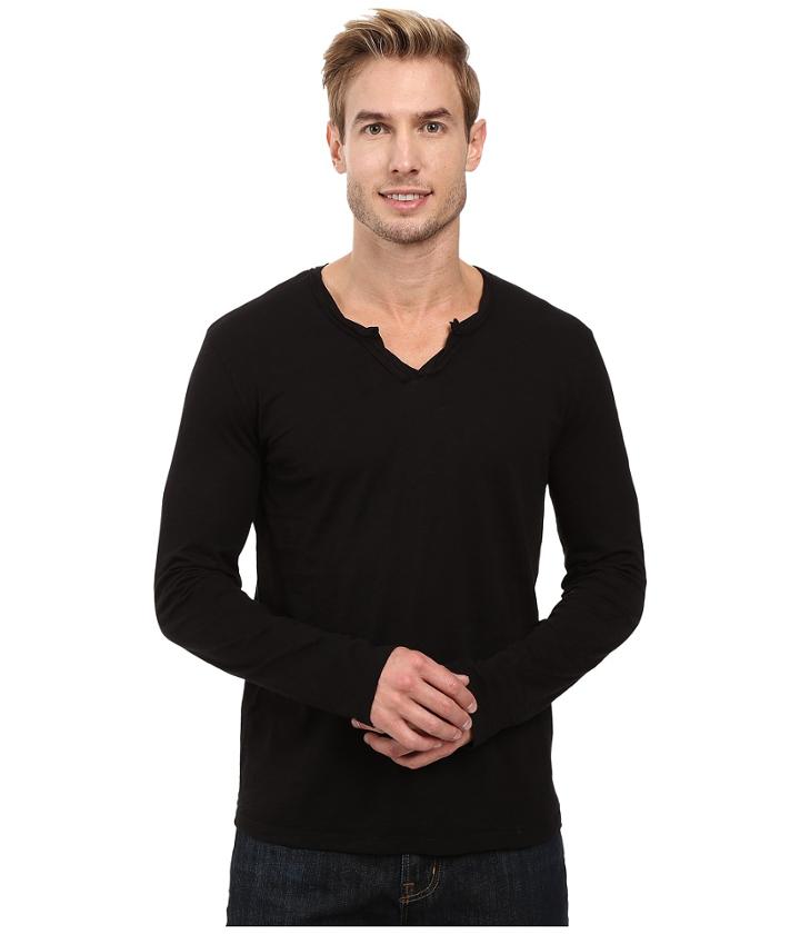 Mod-o-doc - Les Carillo Long Sleeve Notch Slub Jersey V-neck