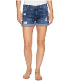 7 For All Mankind - Relaxed Mid Roll Shorts W/ Destroy In Barrier Reef Broken Twill