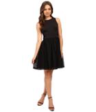 Jessica Simpson - Solid Fit Flare Dress With Lace Skirt Js6d8661