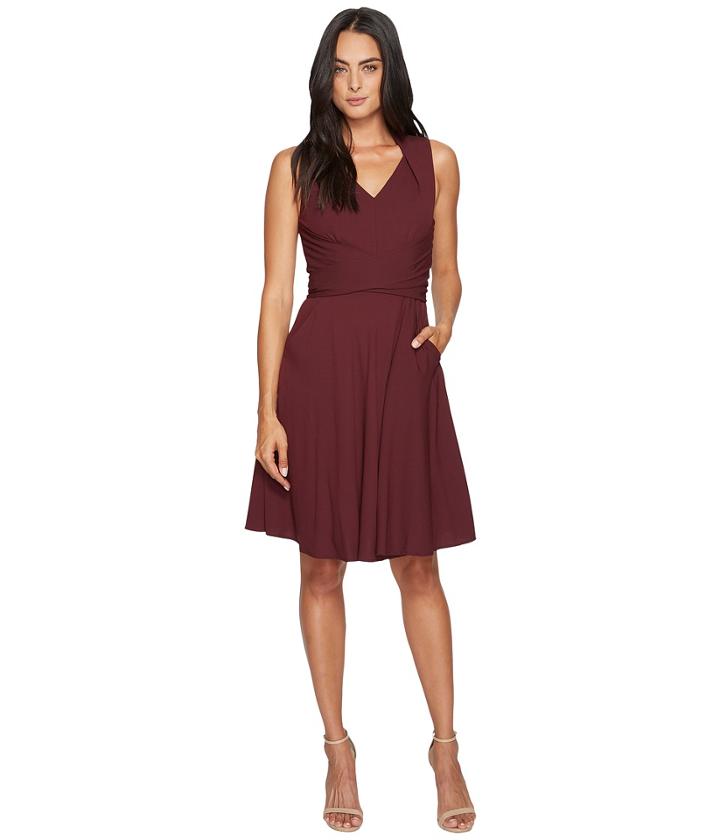 Tahari By Asl - Tie Waist Georgette Dress