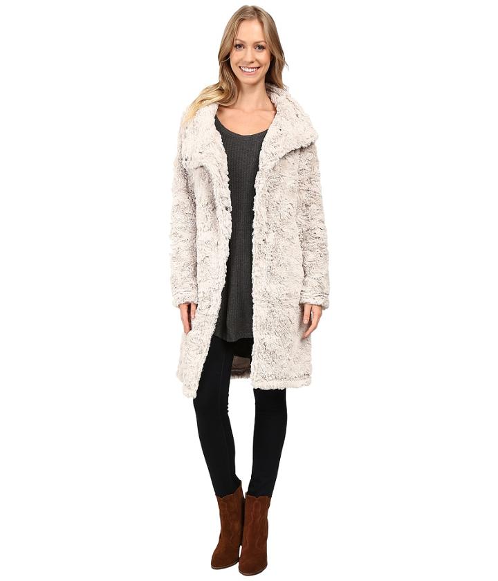 Dylan By True Grit - Plush Faux Classic Silky Fur Long Snap Jacket