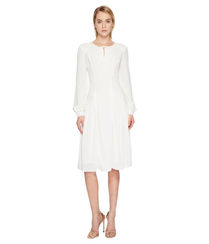 Zac Posen - Solid Crepe Long Sleeve Dress