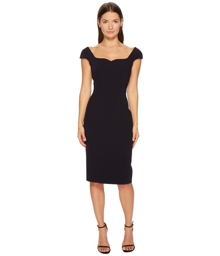 Zac Posen - Bonded Crepe Cap Sleeve Sweetheart Dress