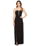 Halston Heritage - Strapless Deep V-neck Fitted Gown